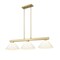 Z-Lite Cobalt Billiard, 3-Light, 14.25 In.W x 49.75 In.L x 10.5 In.H, Modern Gold/White 152MGLD-PWH - alternate 1